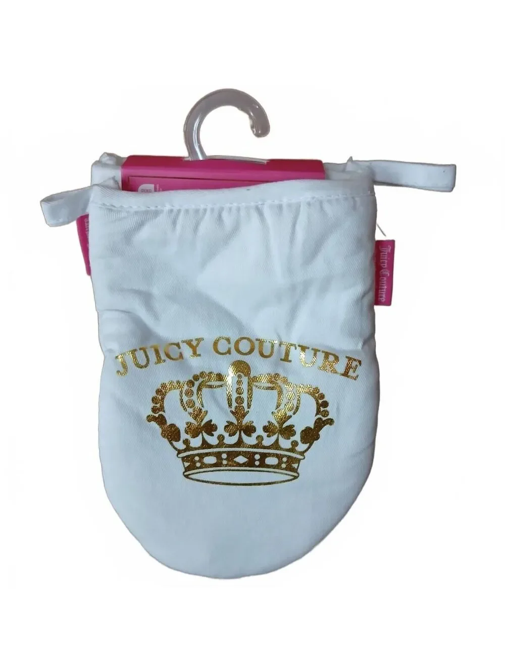Juicy Couture Mini Oven Mitt Set Gold Crown Hearts White Kitchen NWT 2 Piece Set